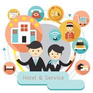 Hotel Accommodation Amenities Services Icons Heading N2