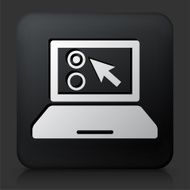 Black Square Button with Laptop N3