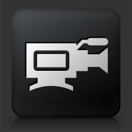 Black Square Button with Film Camera Icon N12