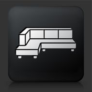 Black Square Button with Corner Convertible Sofa