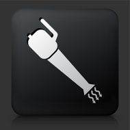 Black Square Button with Leaf Blower