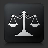 Black Square Button with Justice Balance Icon N8