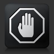 Black Square Button with Stop Sign Icon N2