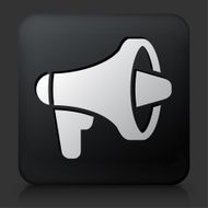 Black Square Button with Megaphone Icon N3