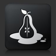 Black Square Button with Pear Icon N4