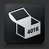 Black Square Button with 401K Chest Icon