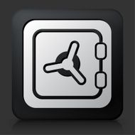 Black Square Button with Safe Icon
