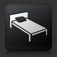 Black Square Button with Bed Icon N2