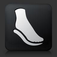Black Square Button with Foot &amp; Padding Icon