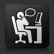 Black Square Button with Working at Desk N5