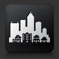 Black Square Button with Cityscape Icon N14