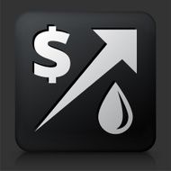Black Square Button with Gas Price Increasing