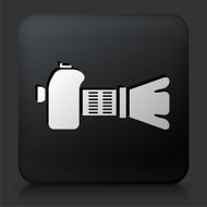 Black Square Button with Photo Camera