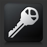 Black Square Button with Household Key N4