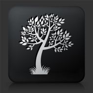 Black Square Button with Tree Icon N27