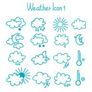 Hand drawn weather icon set N3