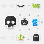 Halloween flat infographic N310