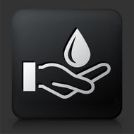 Black Square Button with Water Support