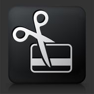 Black Square Button with Cutting Card