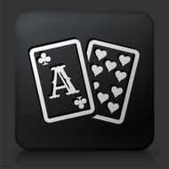 Black Square Button with Cards N2