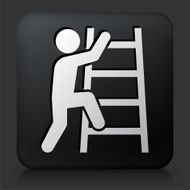 Black Square Button with Corporate Ladder Icon