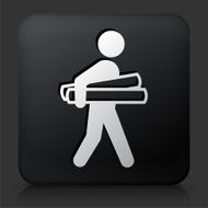 Black Square Button with Businessman Holding Projects