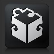 Black Square Button with Puzzle Icon N3