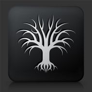 Black Square Button with Tree Icon N28