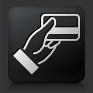 Black Square Button with Credit Card N4