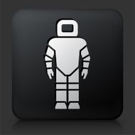 Black Square Button with Robot Icons N2