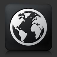 Black Square Button with Globe Icon N13