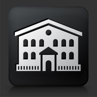 Black Square Button with Building Icon N40