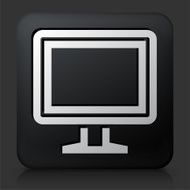 Black Square Button with Computer Icon N2
