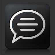 Black Square Button with Chat Bubble Icon N5