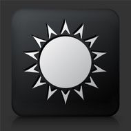 Black Square Button with Sun Symbol N3