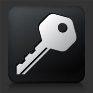 Black Square Button with Household Key N5