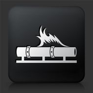 Black Square Button with Pipe Fire Icon