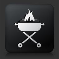 Black Square Button with Grill
