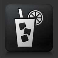 Black Square Button with Cold Drink