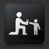 Black Square Button with Giving Icecream N2