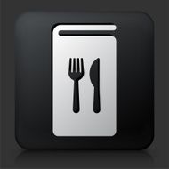 Black Square Button with Food Menu