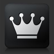 Black Square Button with Crown N16