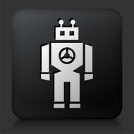 Black Square Button with Robot N4