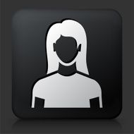 Black Square Button with Female Face Icon N39