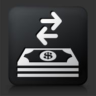 Black Square Button with Money Exchange