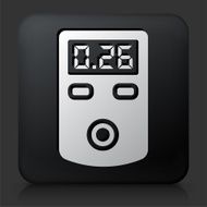 Black Square Button with Geiger Counter