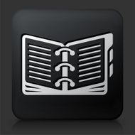 Black Square Button with Opened Binder