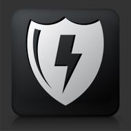 Black Square Button with Electric Shield