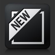 Black Square Button with New Banner