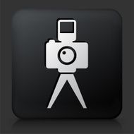 Black Square Button with Camera